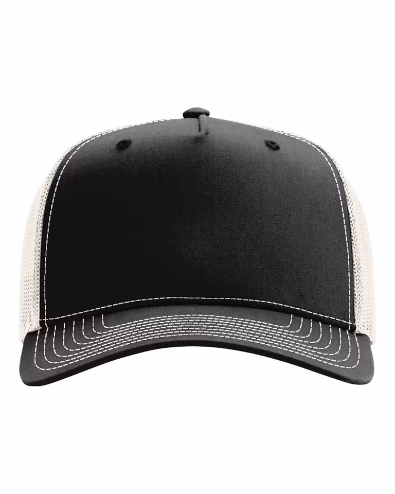 Five-Panel Champ Trucker Cap — Black/ Birch