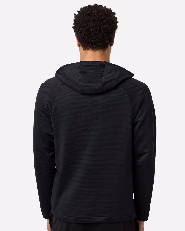 Men's Qualify Quarter-Zip Hooded Pullover — Black