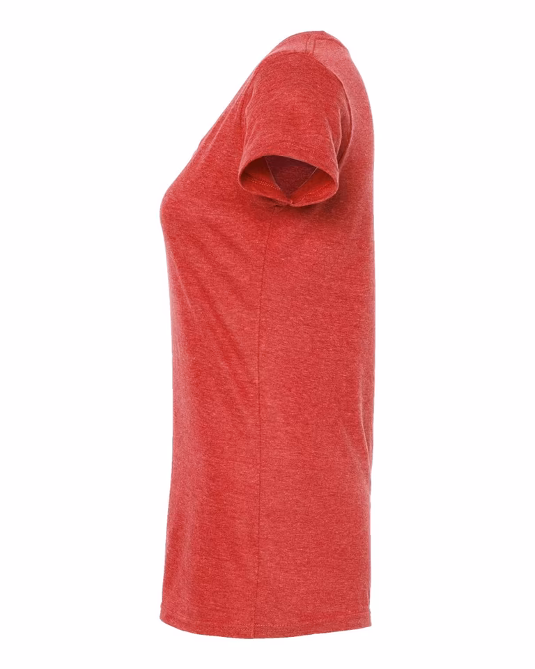 Women's Poly-Rich Scoop Neck T-Shirt — Heather Red