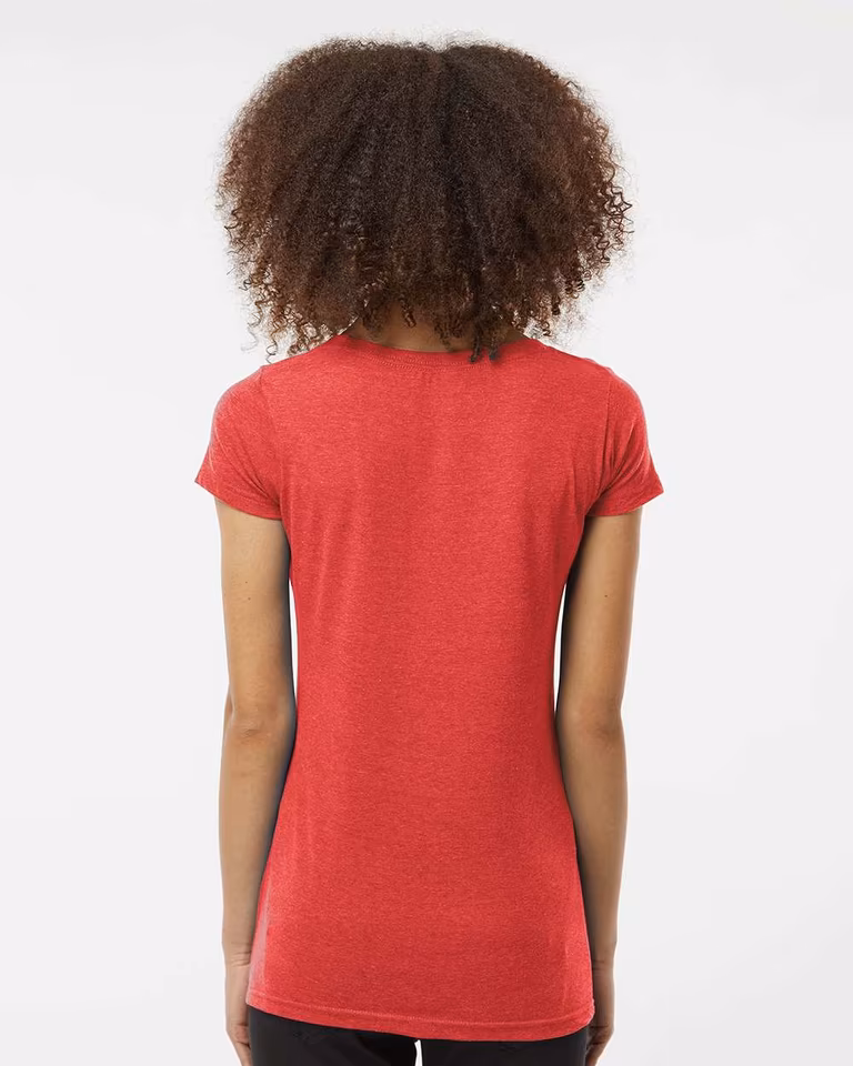 Women's Poly-Rich Scoop Neck T-Shirt — Heather Red