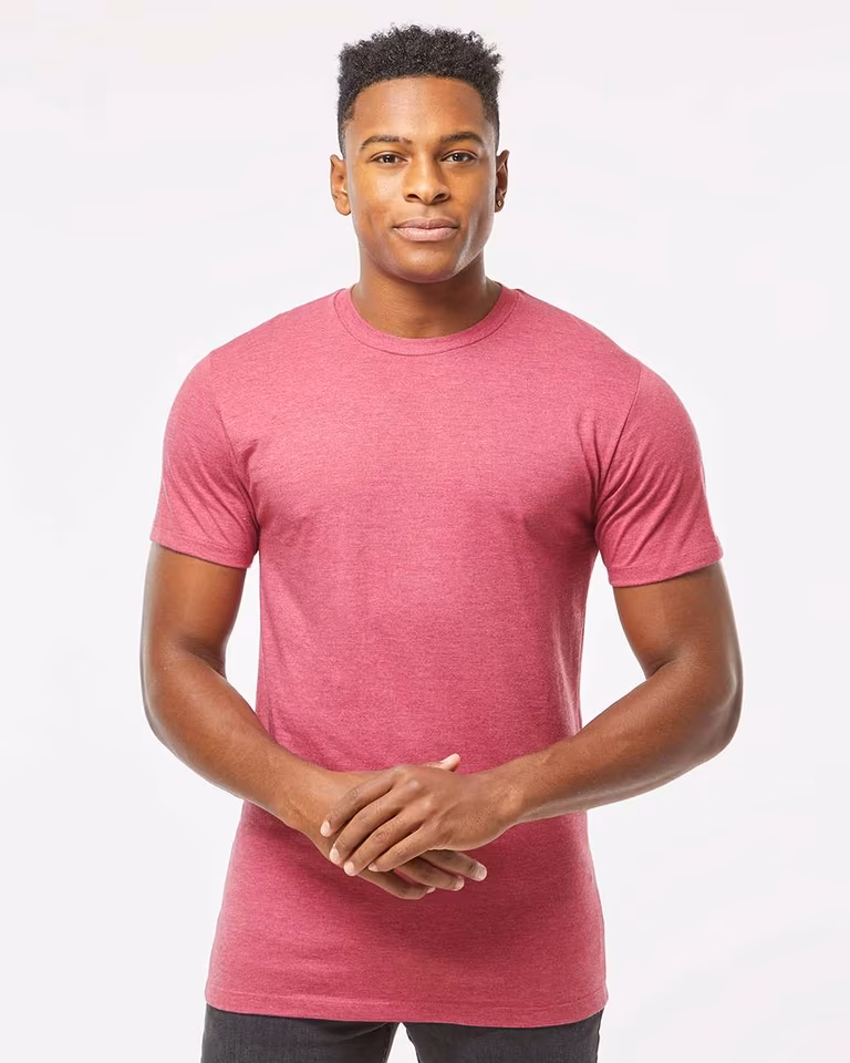 Men's Premium Cotton Blend T-Shirt — Cactus Flower Heather