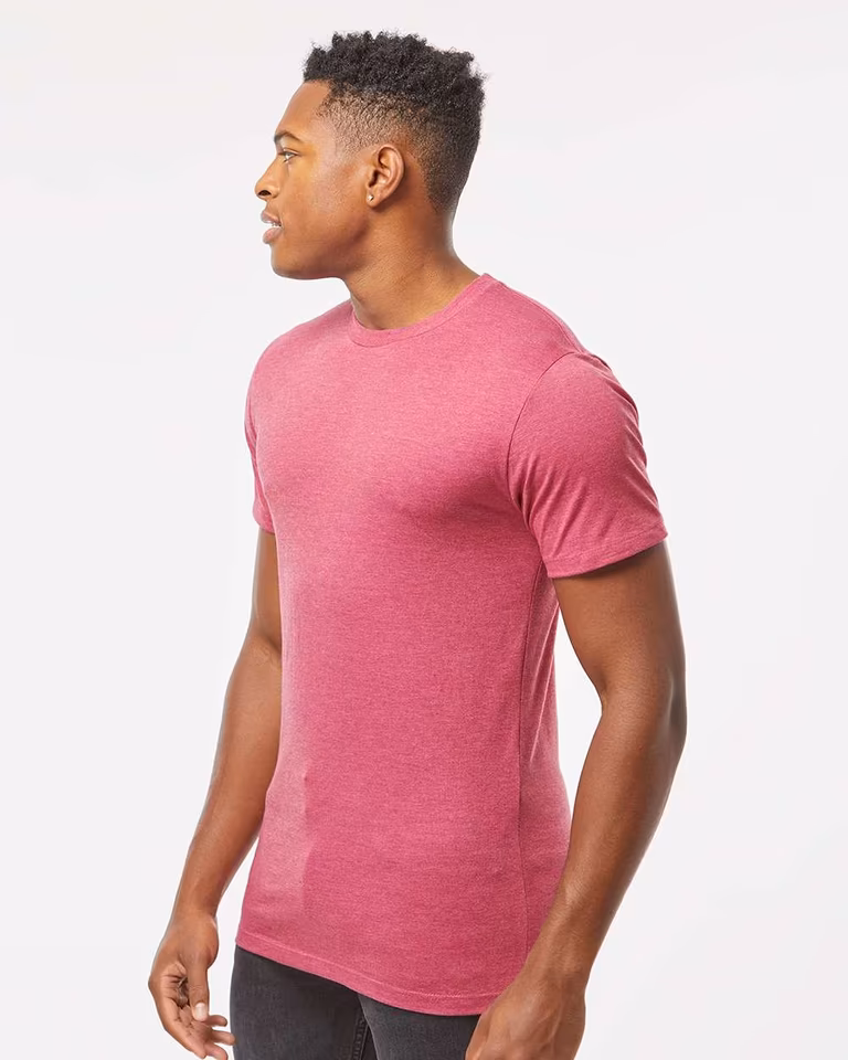 Men's Premium Cotton Blend T-Shirt — Cactus Flower Heather