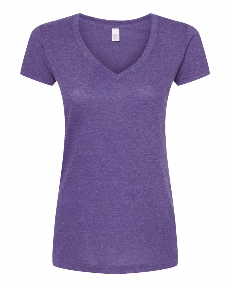 Women's Poly-Rich V-Neck T-Shirt — Heather Purple