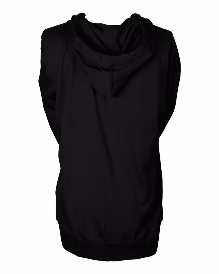 Unisex Beach Full-Zip Hooded Long Sleeve T-Shirt — Black