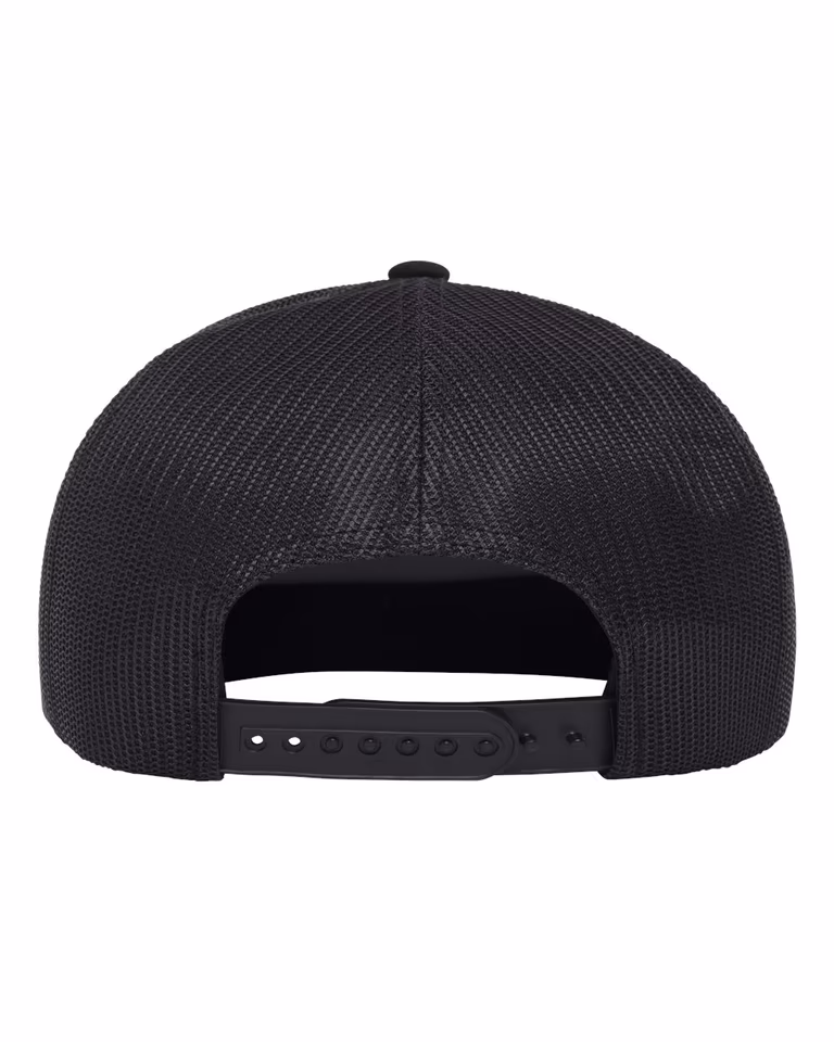 Classic Five-Panel Trucker Rope Cap — Black