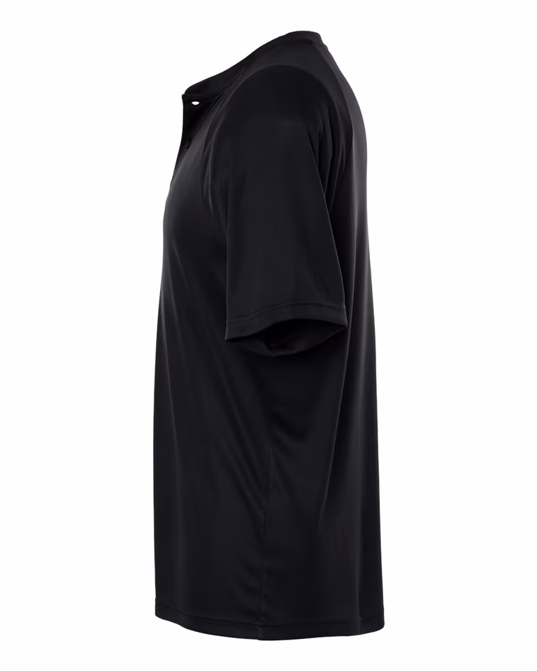 Men's Zone Performance Henley — Black