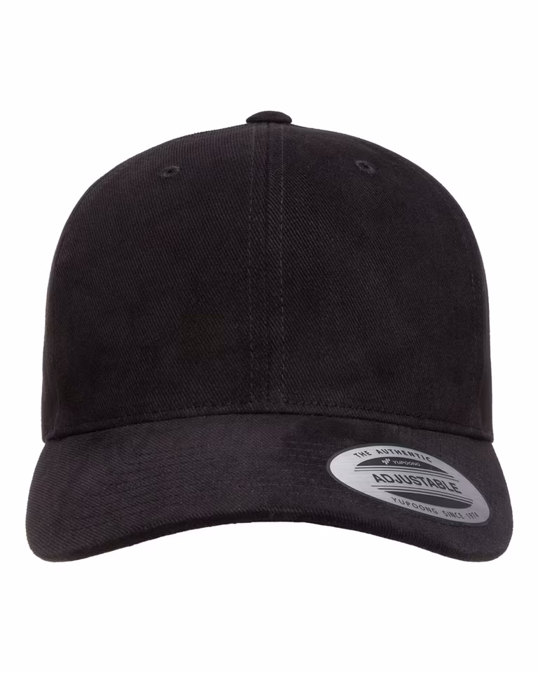 Structured Brushed Twill Cap — Black