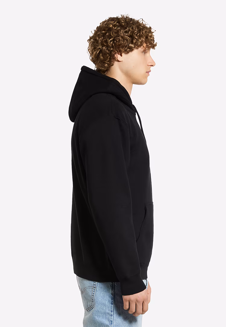 Unisex Premium Hoodie Sweatshirt — Black, worn