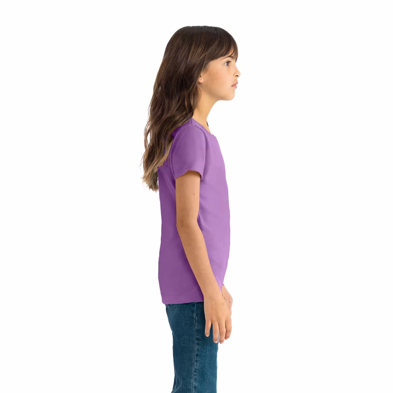 Girls’ CVC Princess T-Shirt — Purple Berry, worn