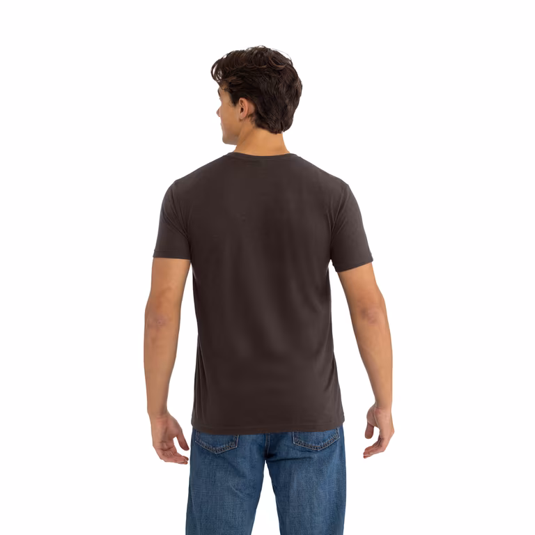 Unisex Triblend T-Shirt — Vintage Black, worn