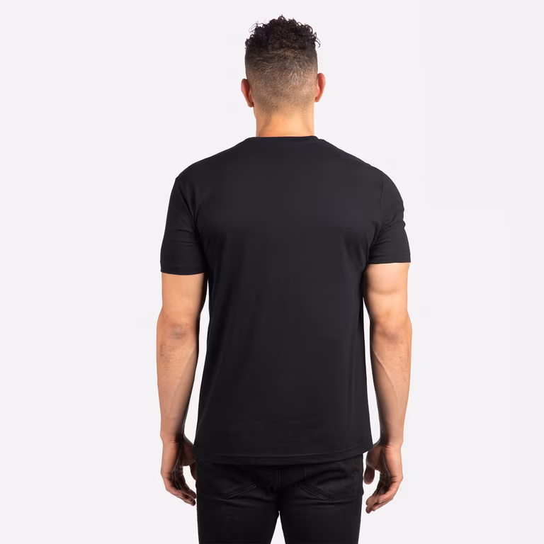 Unisex Sueded T-Shirt — Black, worn