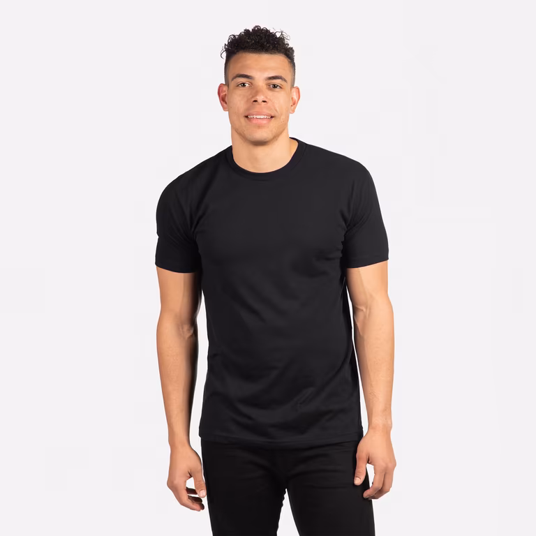 Unisex Sueded T-Shirt — Black, worn