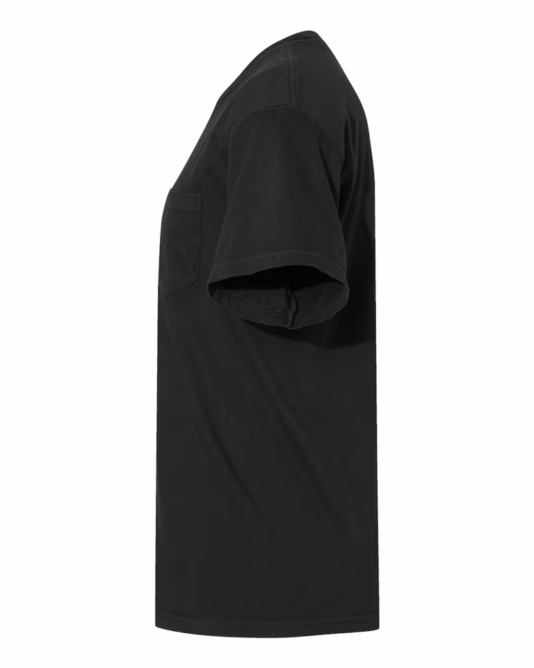 Unisex Heavyweight RS Pocket T-Shirt in Black — directside