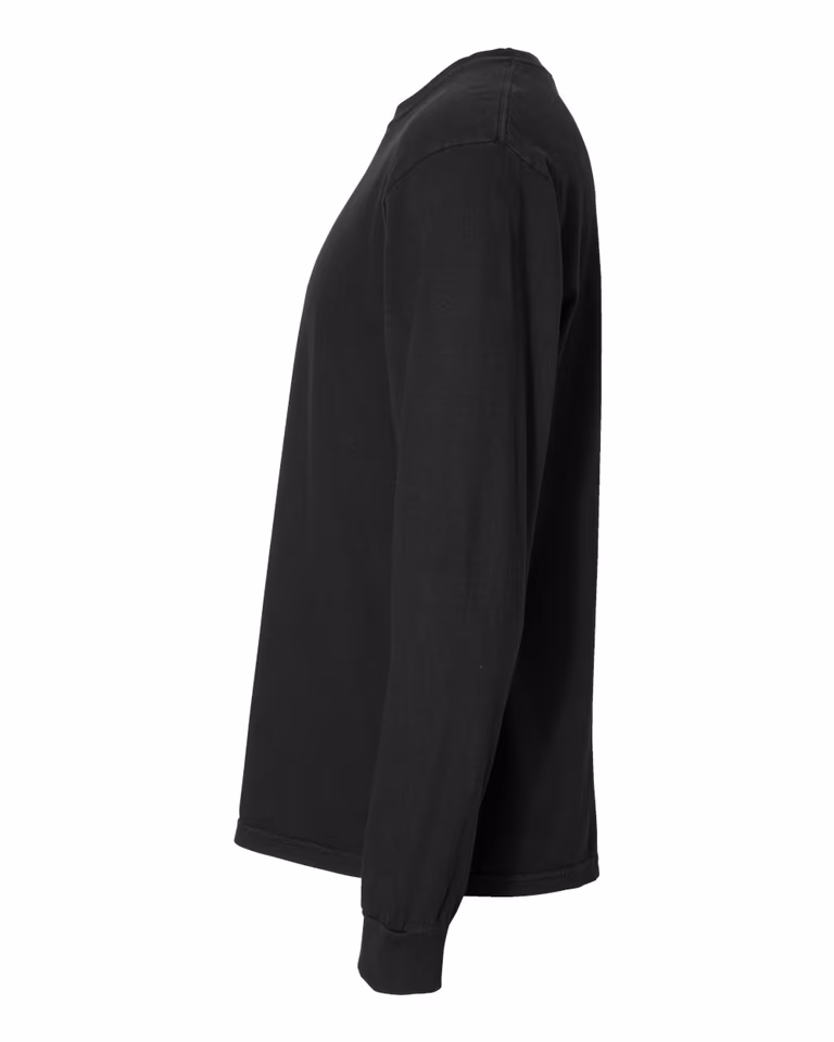 Unisex Heavyweight RS Long-Sleeve T-Shirt in Black — directside