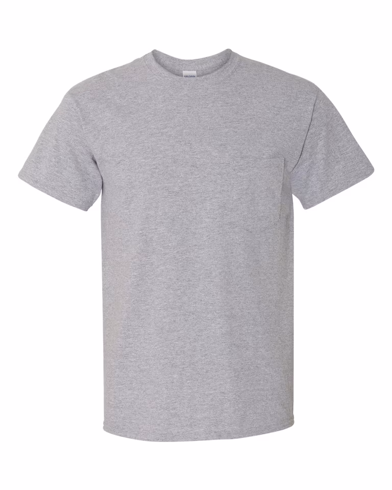 Unisex Heavy Cotton Pocket T-Shirt in Sport Grey — front