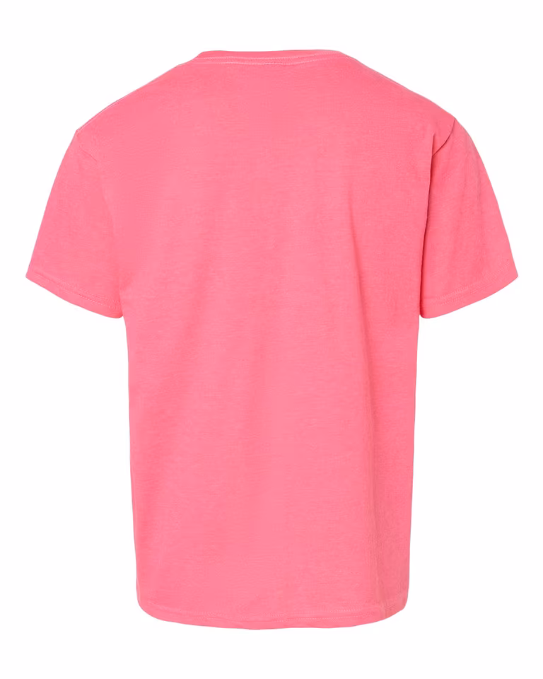 Youth Softstyle CVC T-Shirt in Pink Lemonade Mist — back