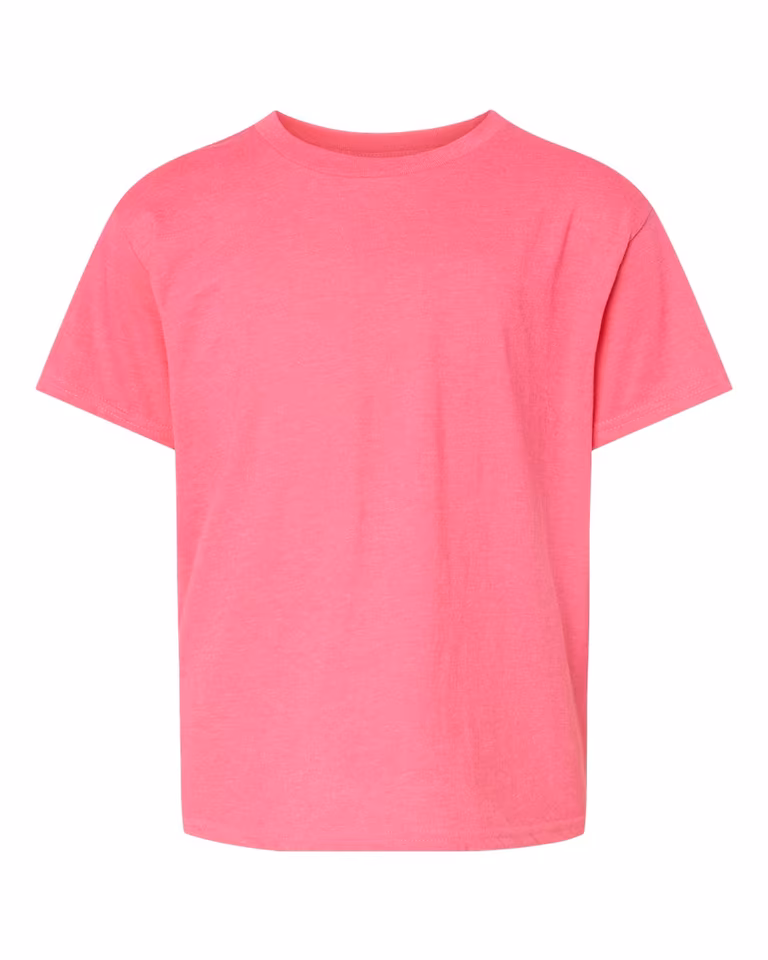 Youth Softstyle CVC T-Shirt in Pink Lemonade Mist — front