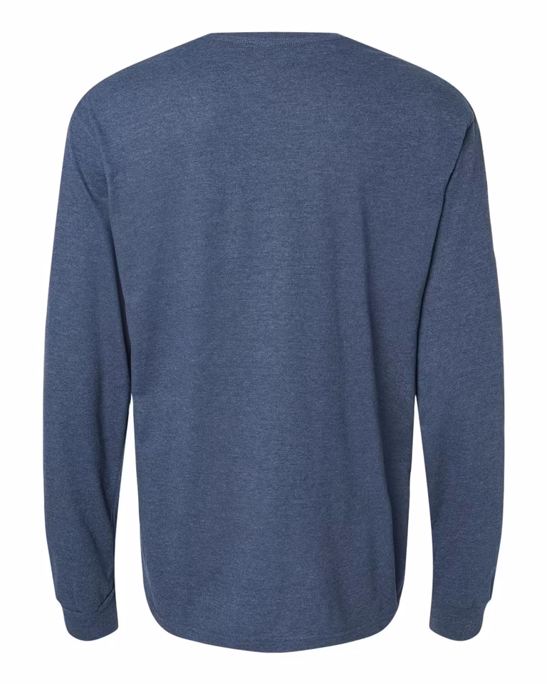 Unisex Softstyle CVC Long Sleeve T-Shirt in Navy Mist — back