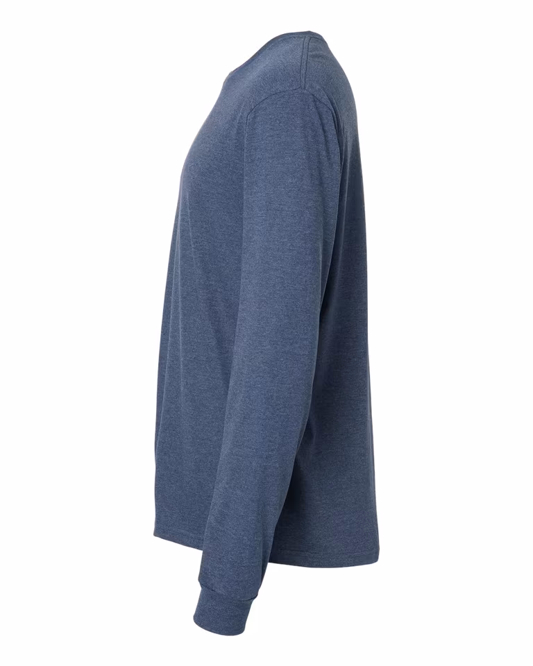 Unisex Softstyle CVC Long Sleeve T-Shirt in Navy Mist — directside