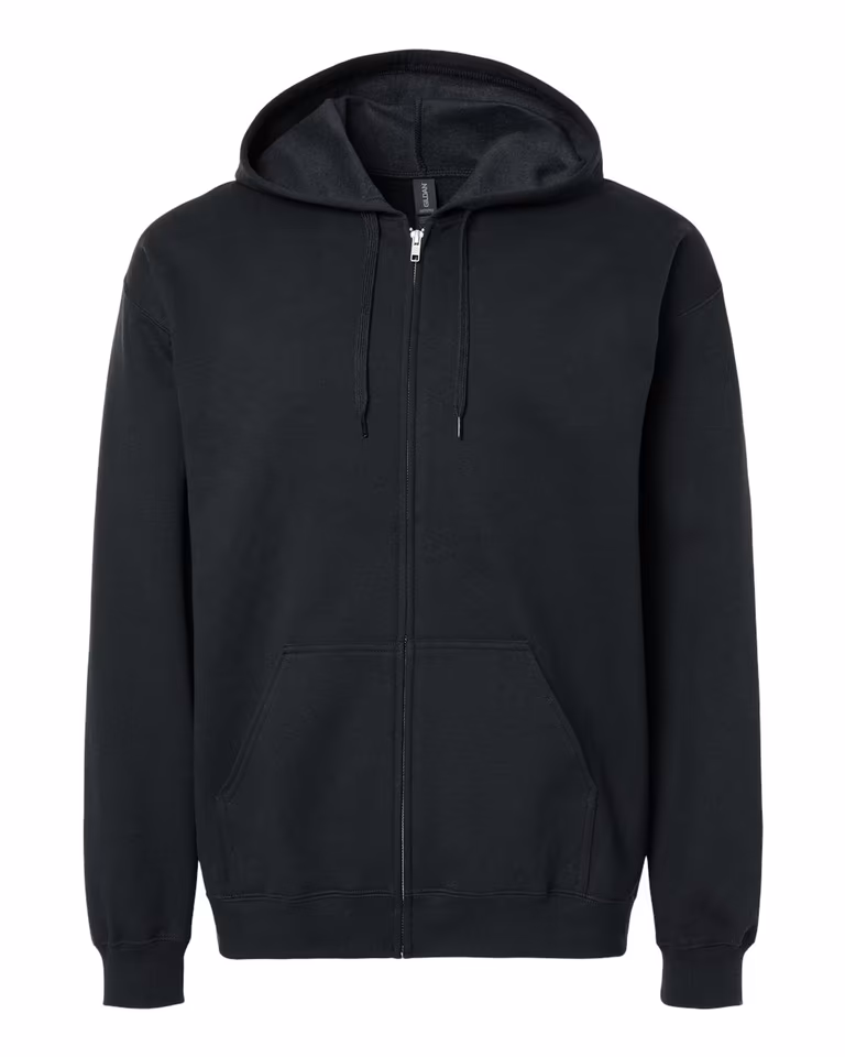 Unisex Softstyle Fleece Hoodie in Black — front
