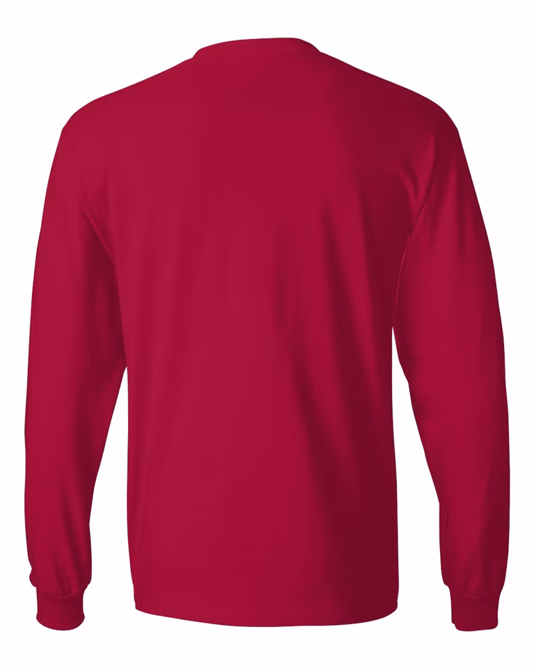 Beefy-T Long Sleeve Tee in Deep Red — back