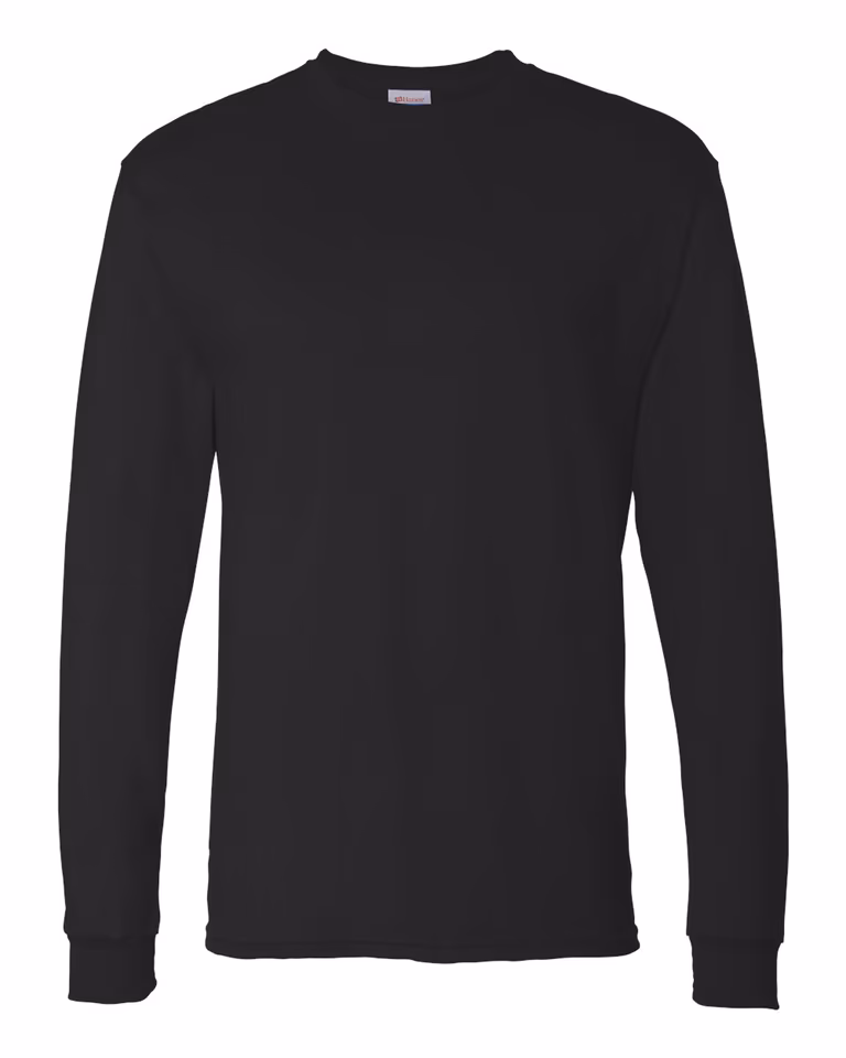 Essential-T Long Sleeve Tee in Black — front