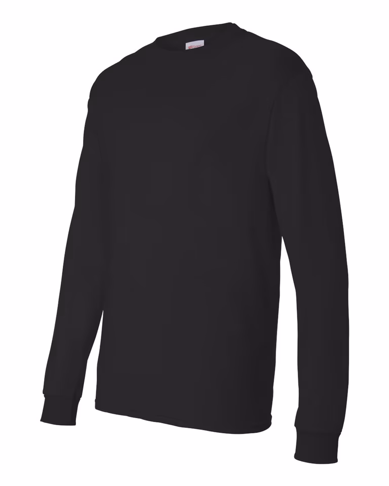 Essential-T Long Sleeve Tee in Black — leftside