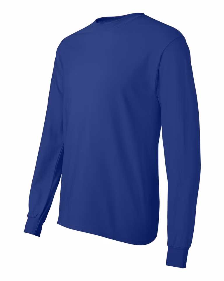 Authentic Long Sleeve Tee in Deep Royal — leftside
