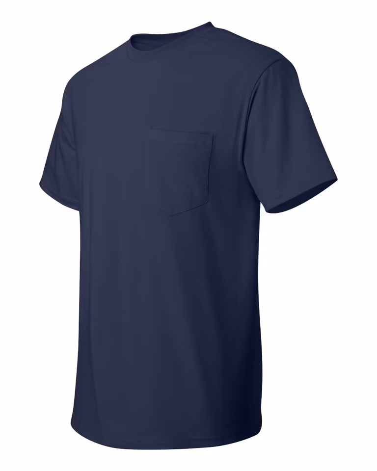 Authentic Short Sleeve Pocket Tee in Navy — leftside