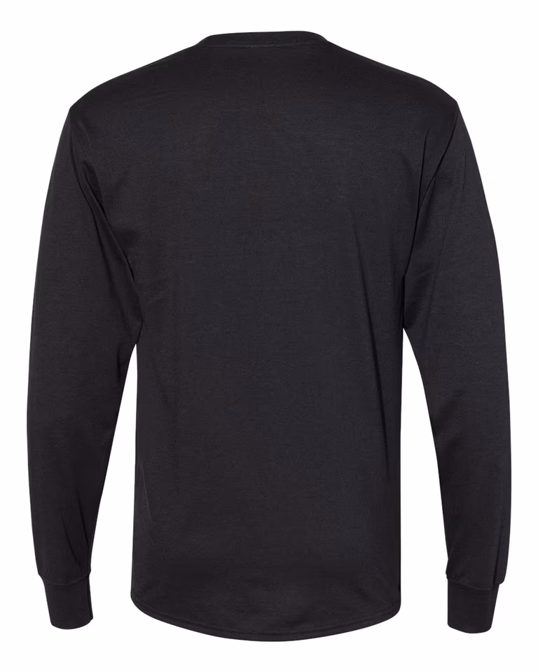 Workwear Long Sleeve Pocket Tee in Black — back