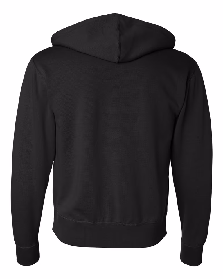 Unisex Lightweight Full-Zip Hoodie in Black — back
