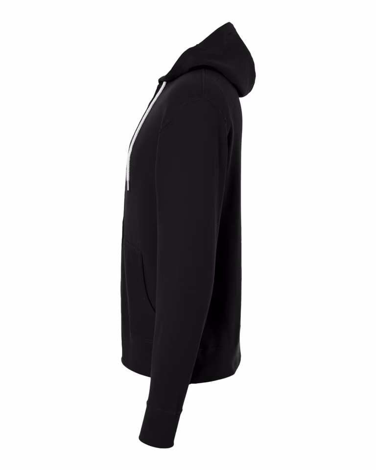 Unisex Lightweight Full-Zip Hoodie in Black — directside