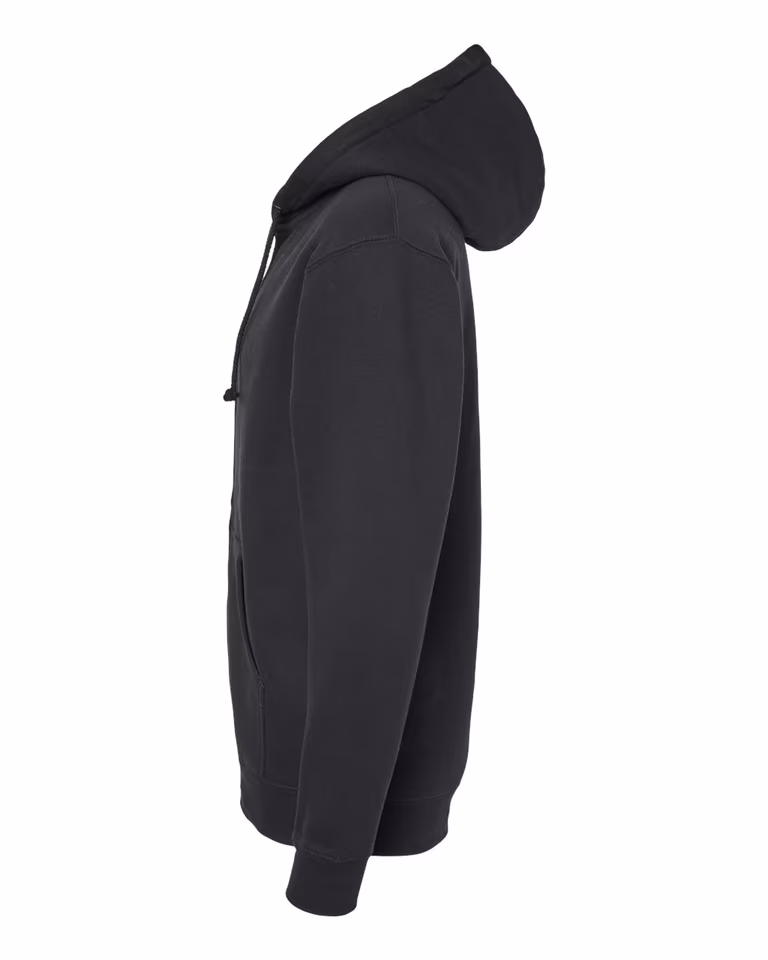 Unisex Full-Zip Hoodie in Black — directside