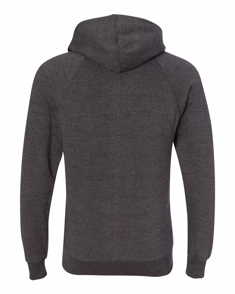 Unisex Special Blend Raglan Full-Zip Hoodie in Carbon — back