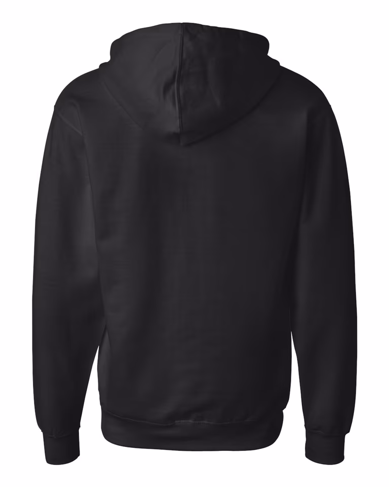 Unisex Midweight Full-Zip Hoodie in Black — back