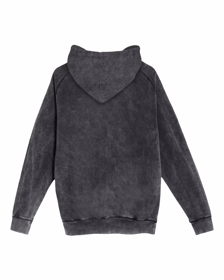 Unisex Vintage Raglan Hoodie in Vintage Black — back