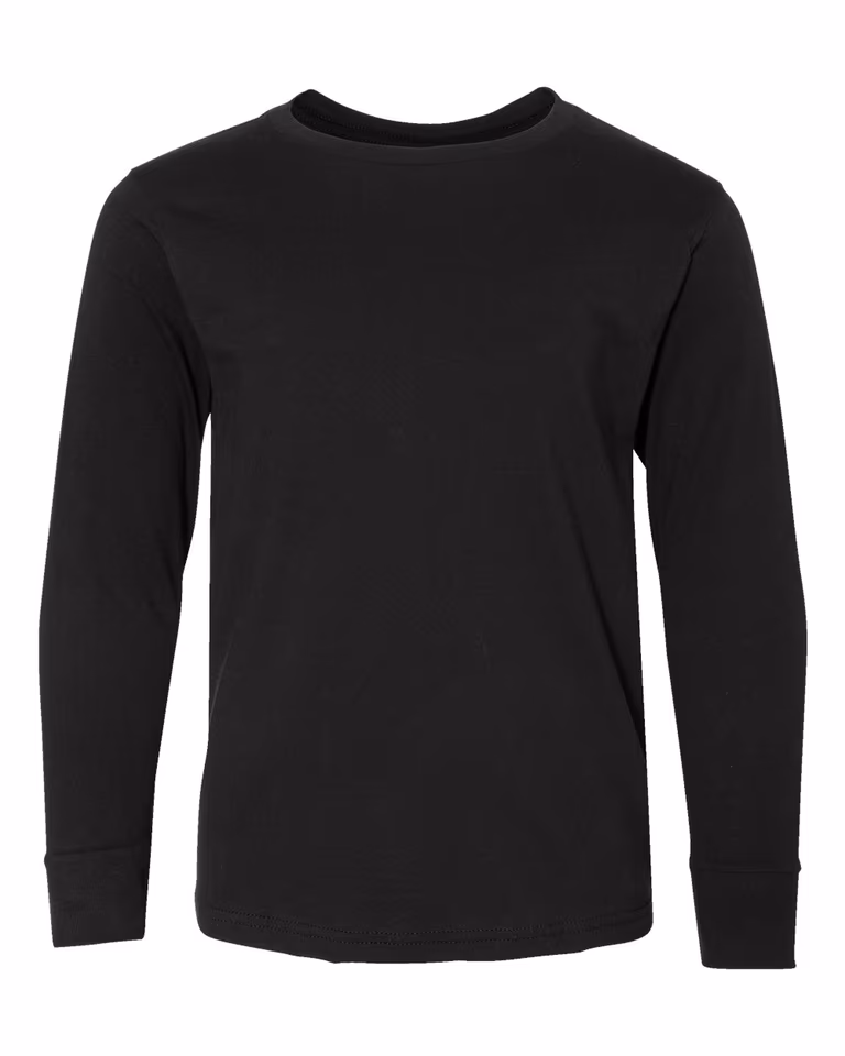 Youth Long-Sleeve T-Shirt in Black — front