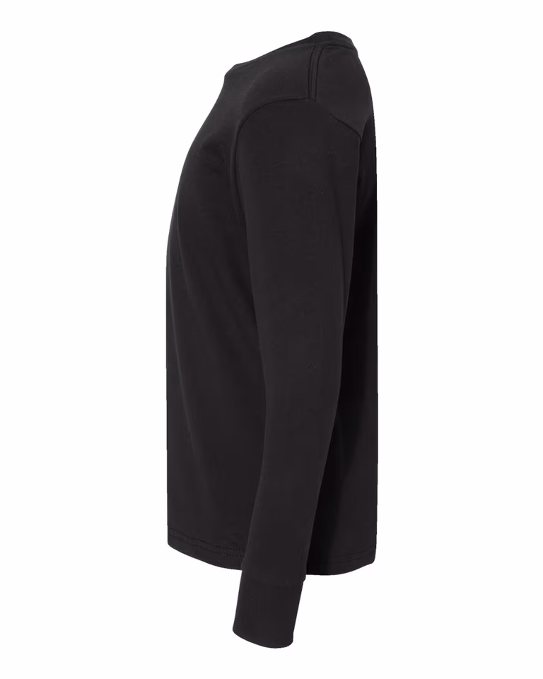 Youth Long-Sleeve T-Shirt in Black — directside